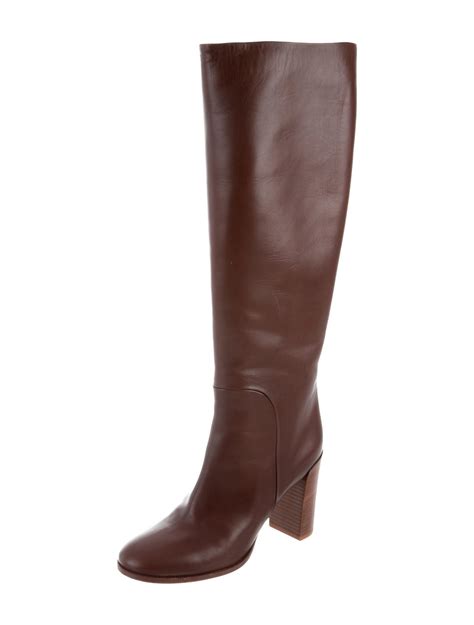 brown celine knee high boots|Celine.